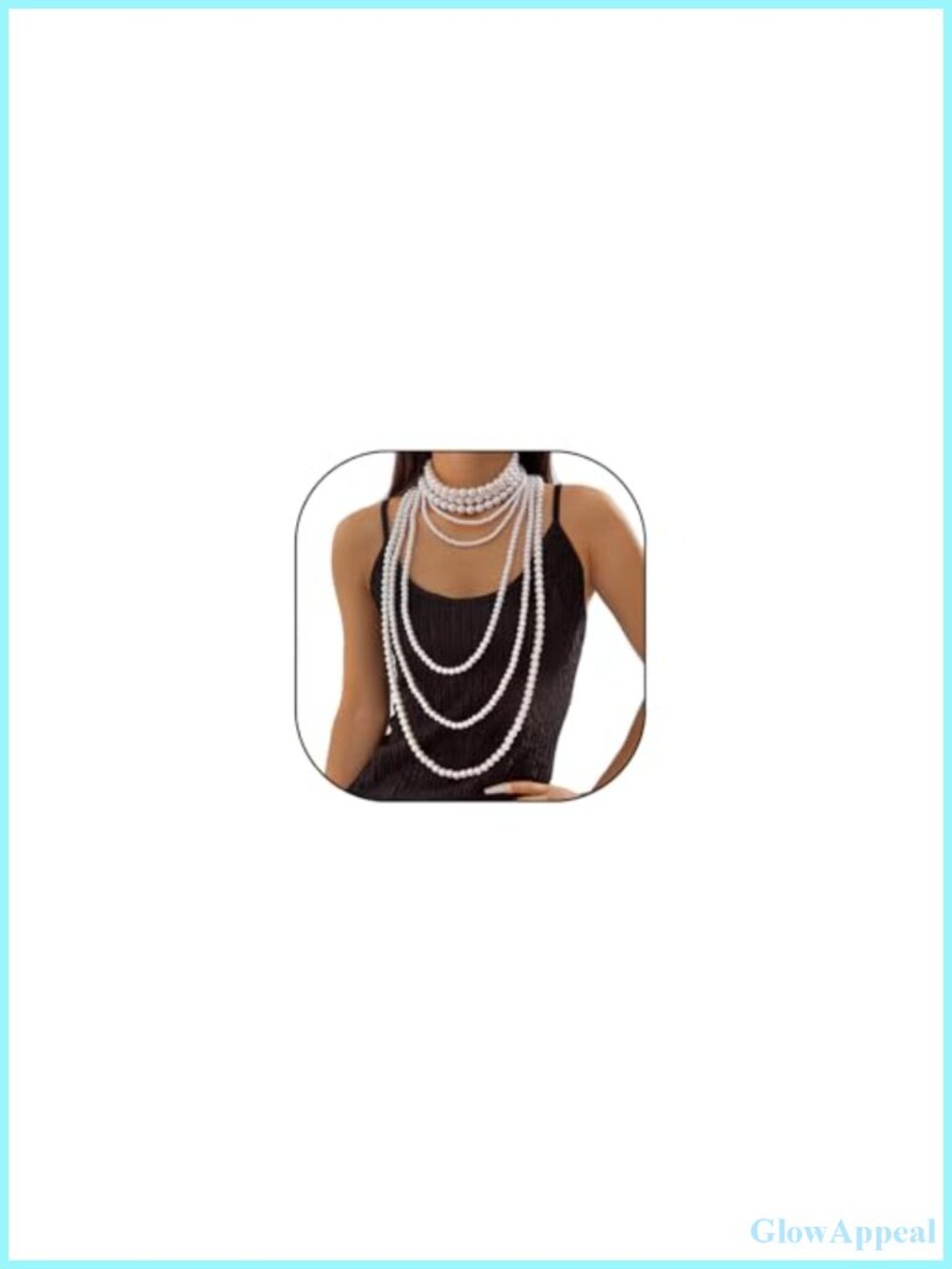 Layered Faux Pearl Necklace Multi Strand Beaded Women Trendy Jewelry